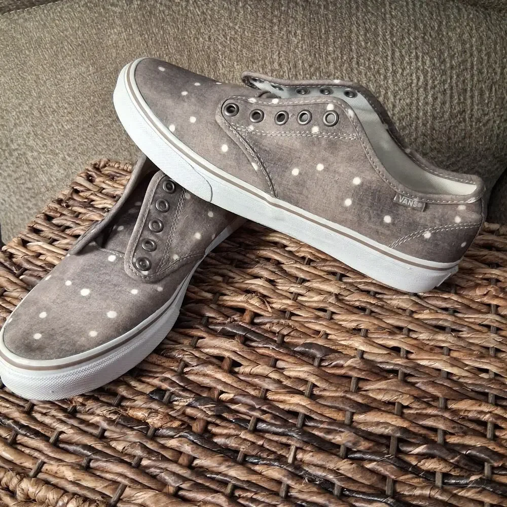 Vans Women's Size 9 Canvas Tan Polk-a-dot Sneakers